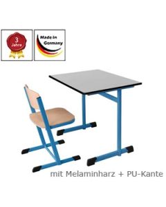 Einer-Schülertisch, C-Form, Melaminplatte mit PU-Kante