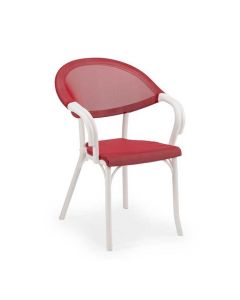 Kunststoffstuhl Pella | Rot - Weiß