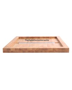 Massivholz-Tischplatten Buche, eckig, Randaufdoppelung auf 36 mm