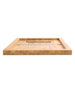 Massivholz-Tischplatten Eiche, eckig, Randaufdoppelung auf 36 mm