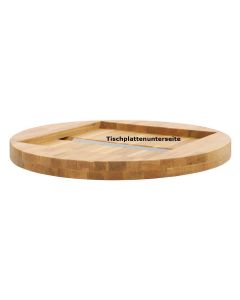 Massivholz-Tischplatten Eiche, rund, Randaufdoppelung auf 36 mm