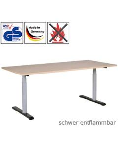 Schreibtisch 3R11, elektrisch höhenverstellbar, mit schwer entflammbarer Tischplatte (B1)