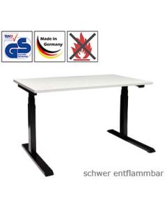 Schreibtisch 3Q6, elektrisch höhenverstellbar, mit schwer entflammbarer Tischplatte (B1)