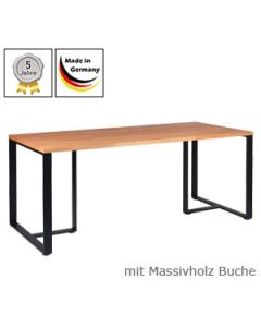 Schreibtisch Modell D mit Massivholzplatte Buchenholz