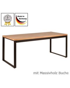 Schreibtisch Modell O mit Massivholzplatte Buchenholz 