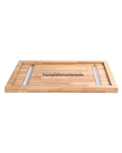 Massivholz-Tischplatten Buche, eckig, Randaufdoppelung auf 60 mm