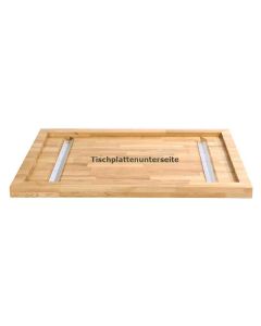 Massivholz-Tischplatten Eiche, eckig, Randaufdoppelung auf 60 mm