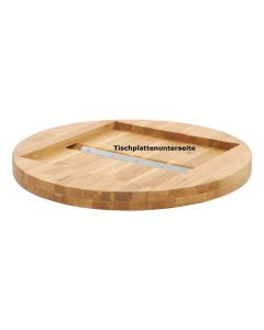 Massivholz-Tischplatten Eiche, rund, Randaufdoppelung auf 60 mm