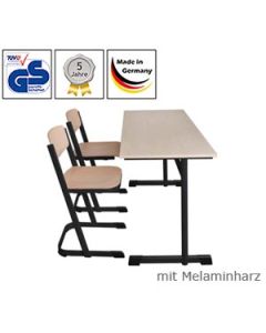 Zweier-Schülertisch, C-Form, Standard, Premium oder Exklusiv