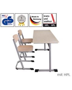 Zweier-Schülertisch HPL, C-Form