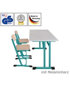 Zweier-Schülertisch, Doppel-C-Form, Standard, Premium oder Exklusiv