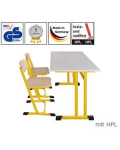 Zweier-Schülertisch HPL, Doppel-C-Form