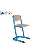 Schulstühle U-Form, mit offenem Sitzträger (Modell 1-B), Himmeblau